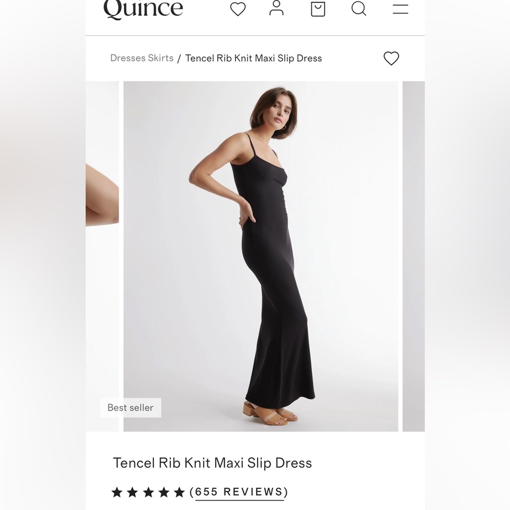 Quince Tencel Rib Knit Maxi Dress